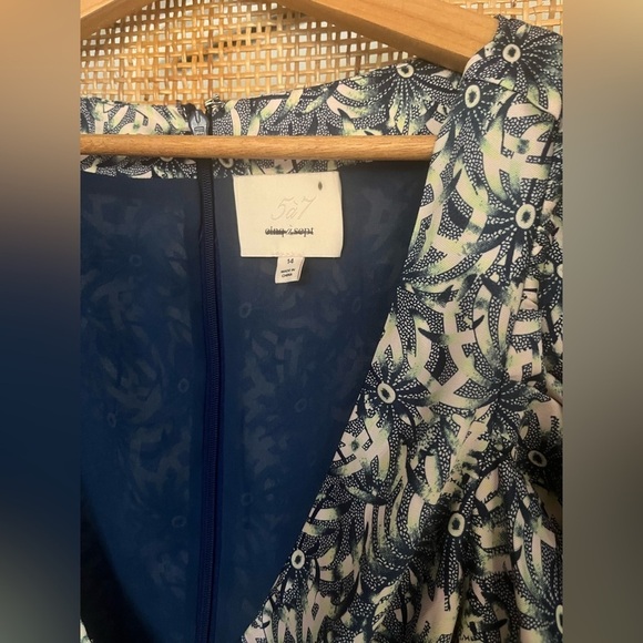 Cinq à Sept Women's Blue Lucinda Floral Print Ruffled Dress - Picture 11 of 13